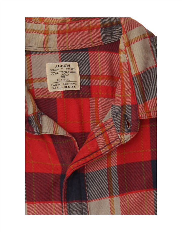 J. CREW Mens Flannel Shirt Small Red Check Cotton Vintage J. Crew and Second-Hand J. Crew from Messina Hembry 