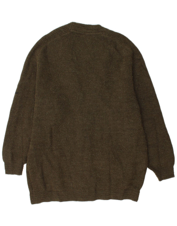 Vintage herre cardigan sweater Medium Khaki Wool