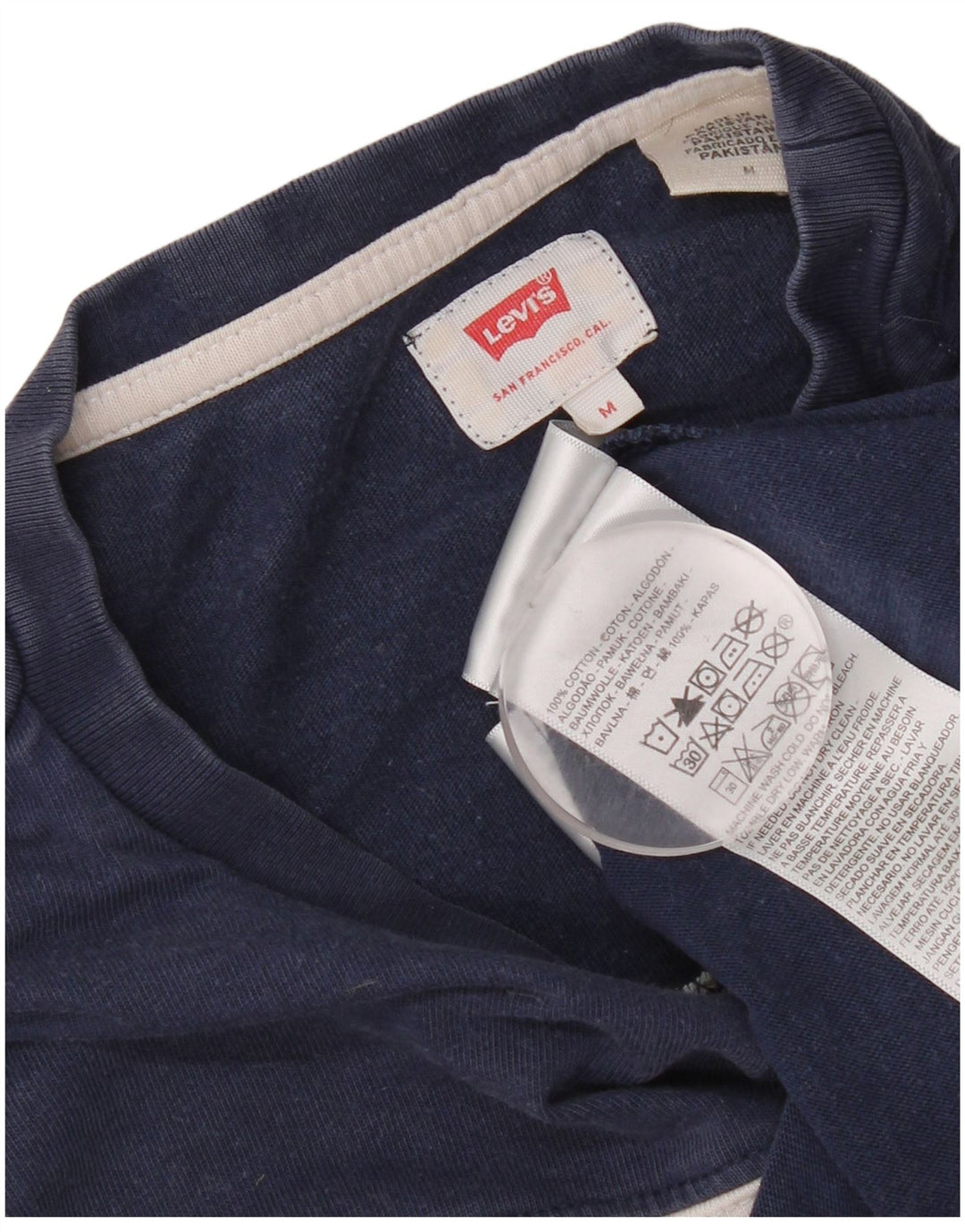 Levi's Herre grafisk T-shirt Top Medium Marineblå Colourblock Bomuld