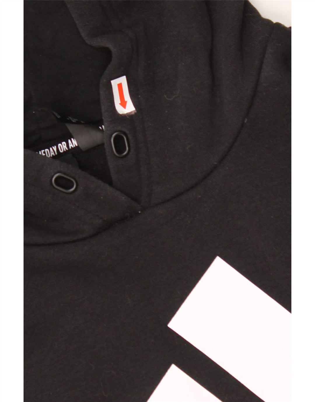 ADIDAS grafisk hættetrøje til kvinder UK 24/26 2XL Sort bomuld