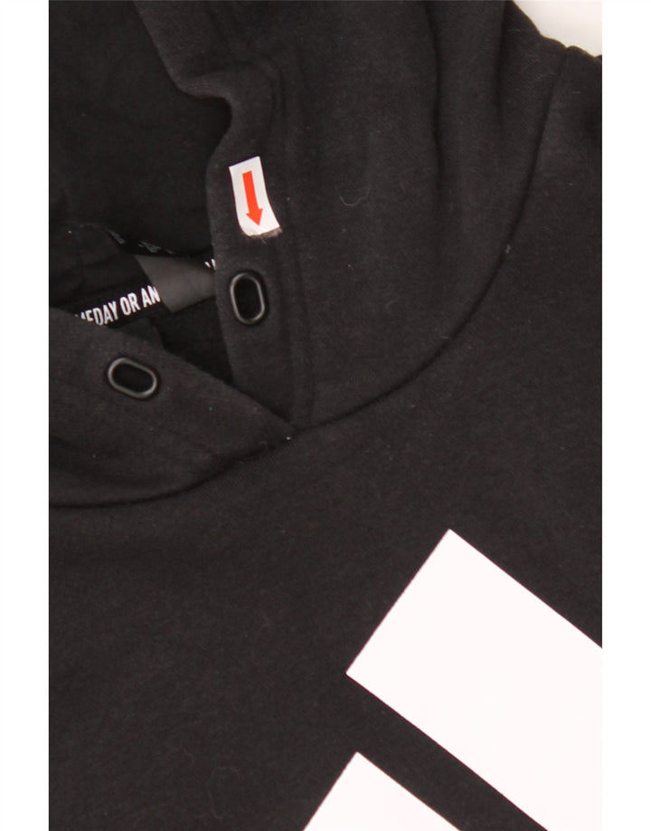 ADIDAS grafisk hættetrøje til kvinder UK 24/26 2XL Sort bomuld