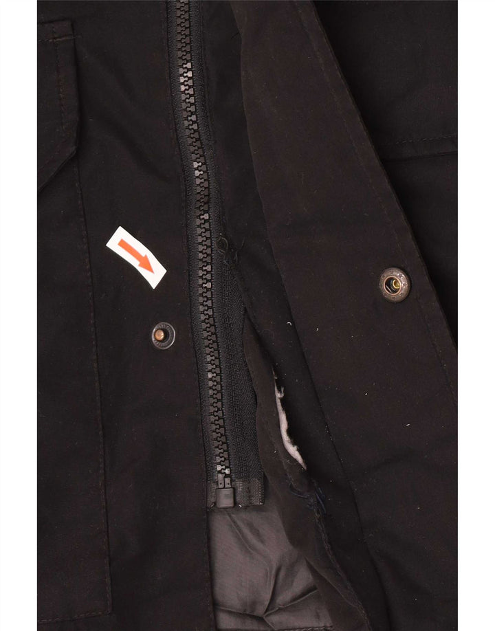 Jack & Jones Herre Hooded Parka Jacket UK 38 Medium Black Polyester