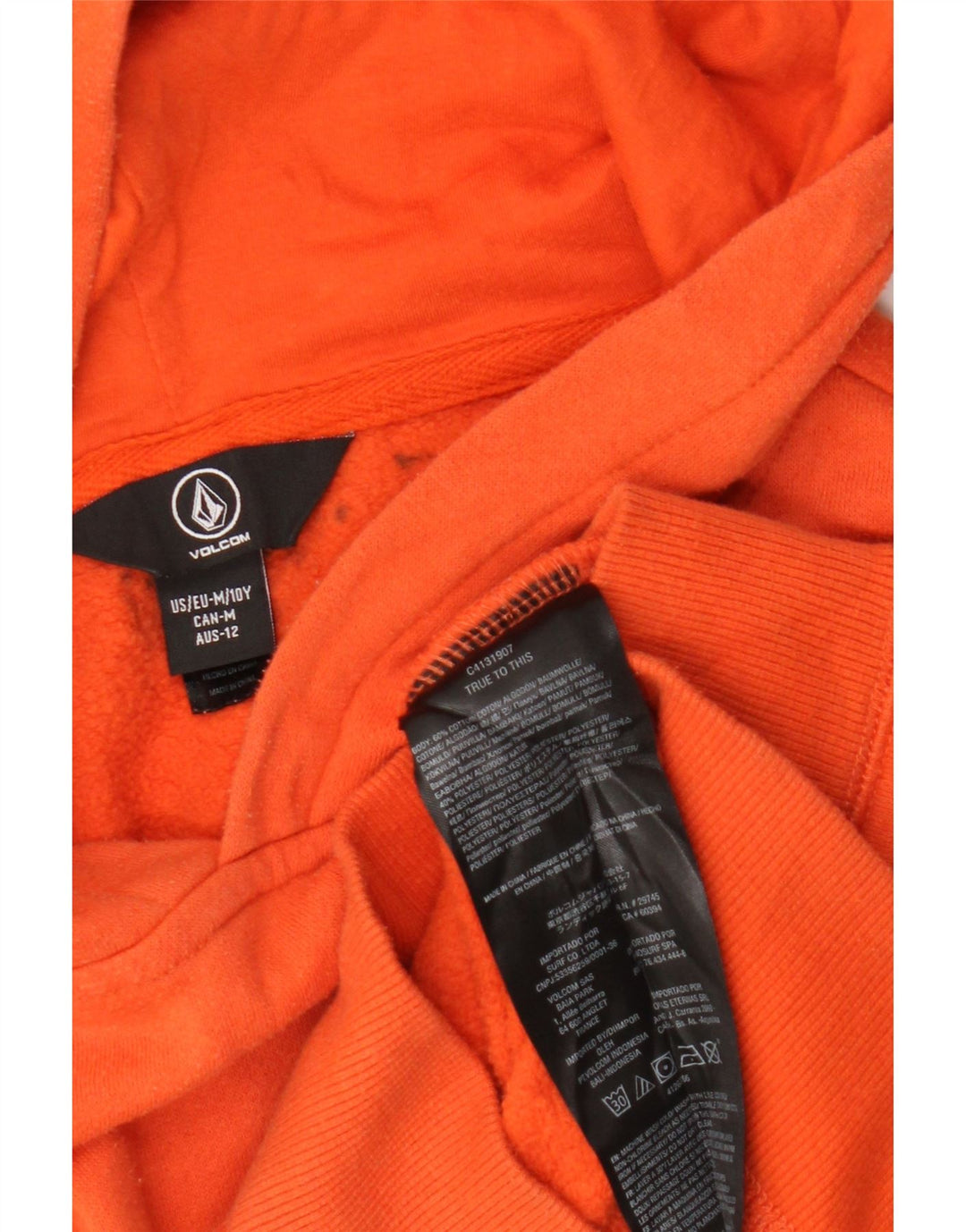 Volcom Boys Graphic Hoodie Jumper 9-10 år Medium Orange Bomuld