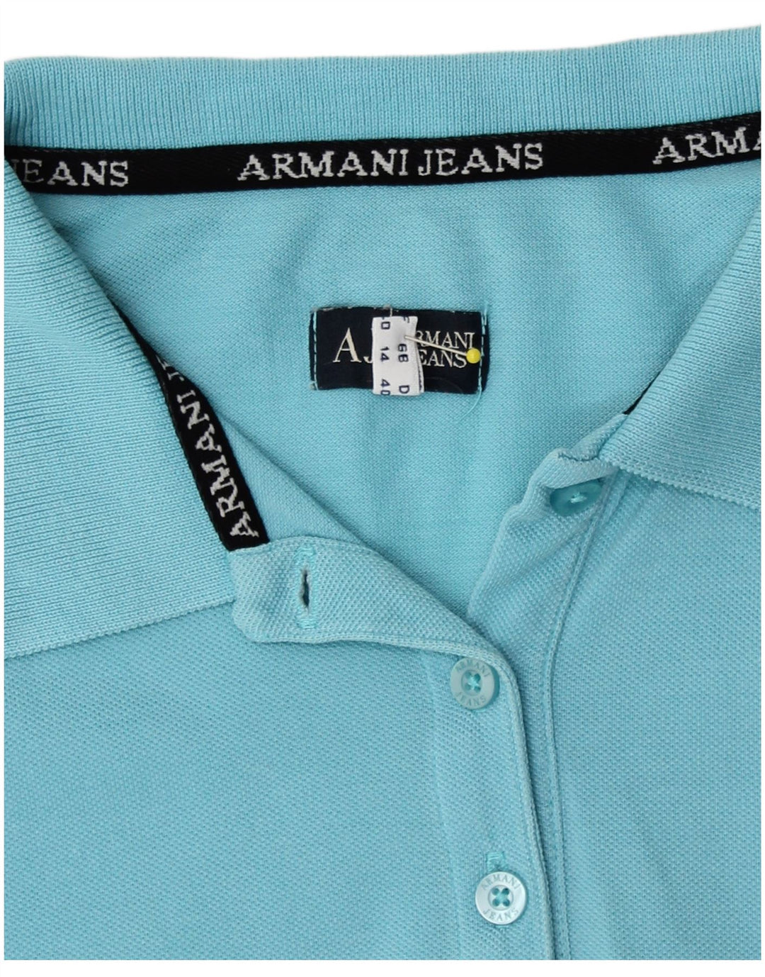Armani Dame Polo Shirt UK 14 Medium Blue