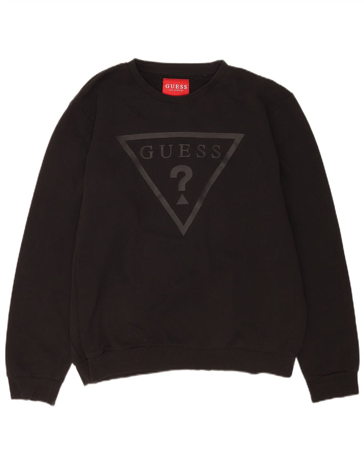 Guess Herre grafisk sweatshirt jumper XL sort bomuld