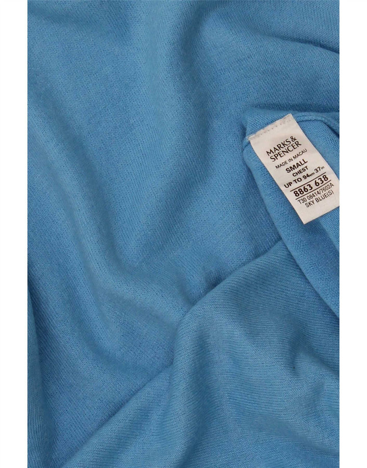 Marks & Spencer Herre Autograph V-hals sweater lille blå akryl