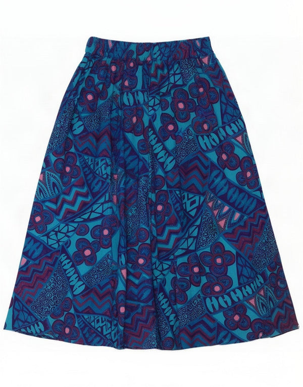 Vintage Womens Maxi Skirt UK 18 XL W34 Multicoloured Floral Cotton