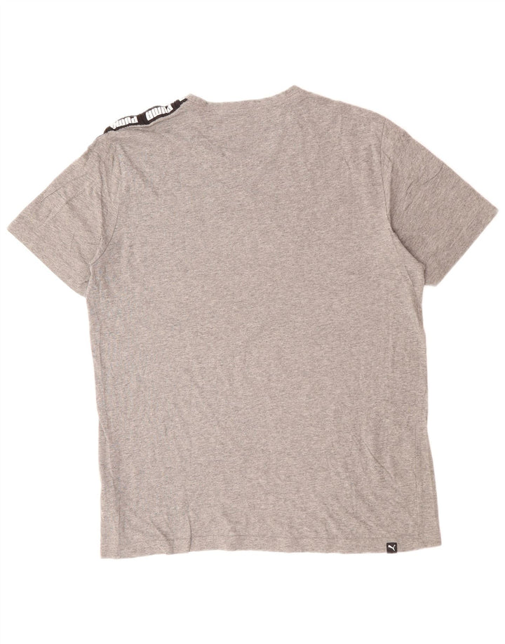 PUMA Herre grafisk T-shirt Top Stor Grå Colourblock Bomuld