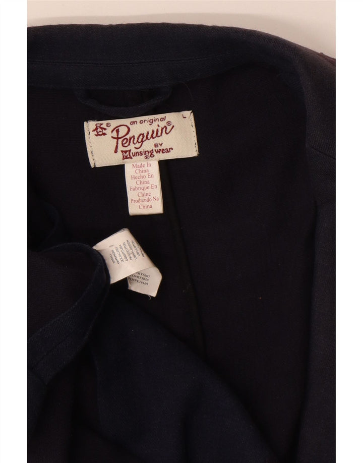 Penguin Herre 1 Knap Blazer Jacket UK 40 Large Navy Blue Bomuld