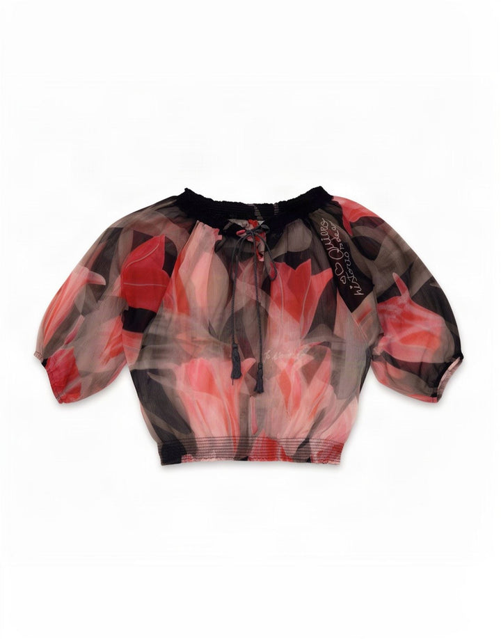 Desigual Dame Oversized grafisk bluse Top UK 14 Medium Flerfarvet