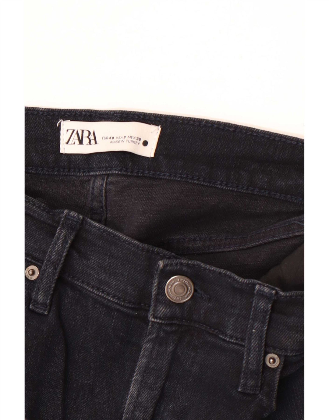 Zara Lige Jeans til kvinder EU 40 Medium W30 L26 Navy Blue