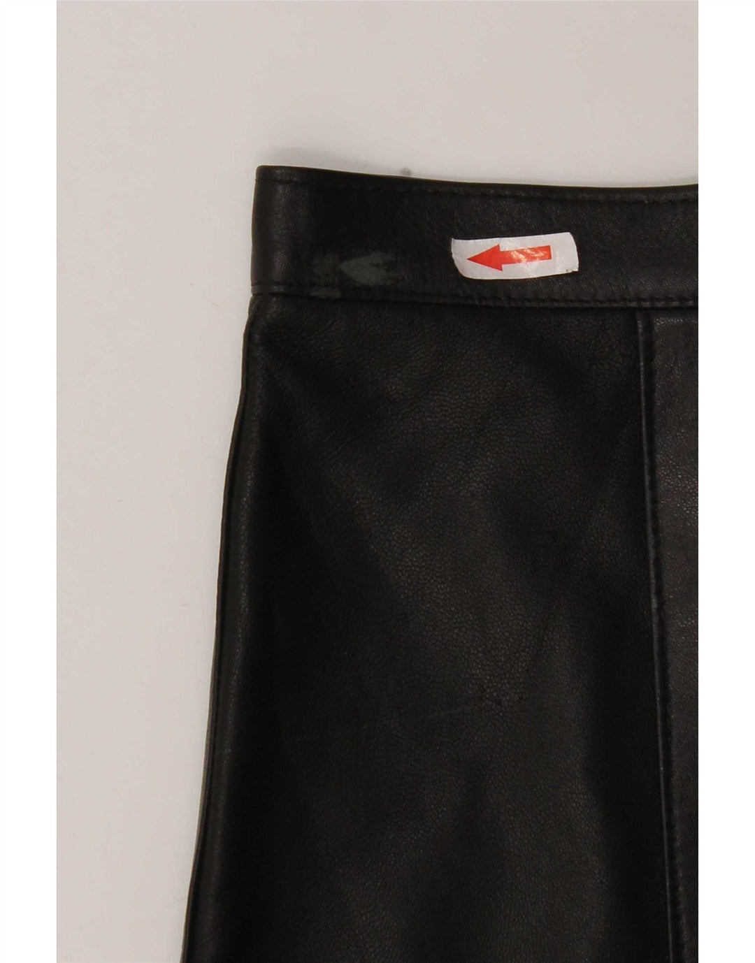 Vintage dame mini læder nederdel W28 Medium Sort
