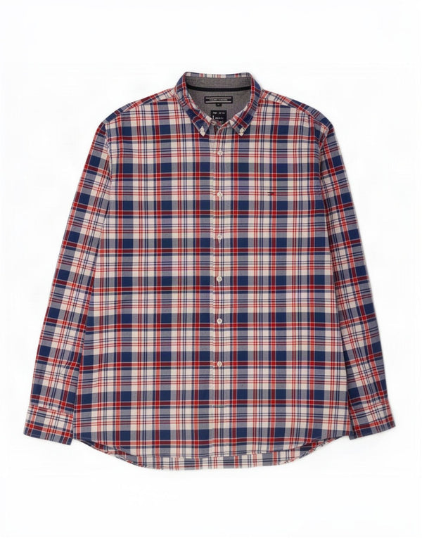 Tommy Hilfiger Herre New York Fit skjorte 2XL blå ternet bomuld