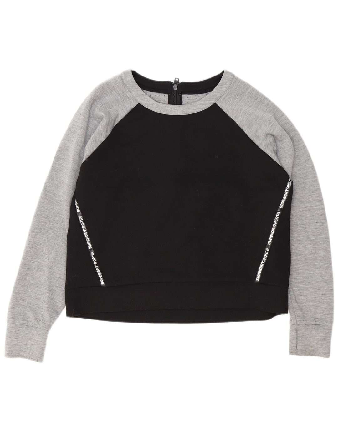 Superdry Graphic Sweatshirt Jumper UK 16 Large Black Colourblock