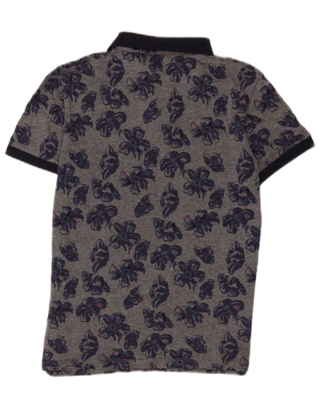 Ted Baker herre poloshirt str. 4 Large Grå blomsterbomuld