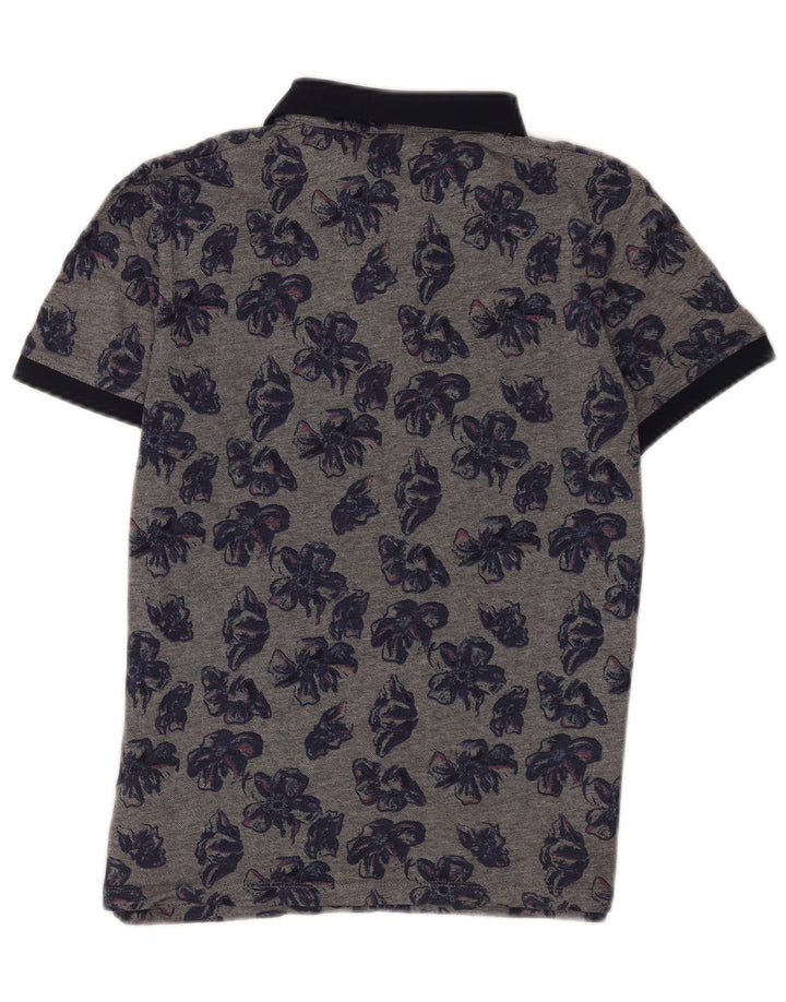Ted Baker herre poloshirt str. 4 Large Grå blomsterbomuld