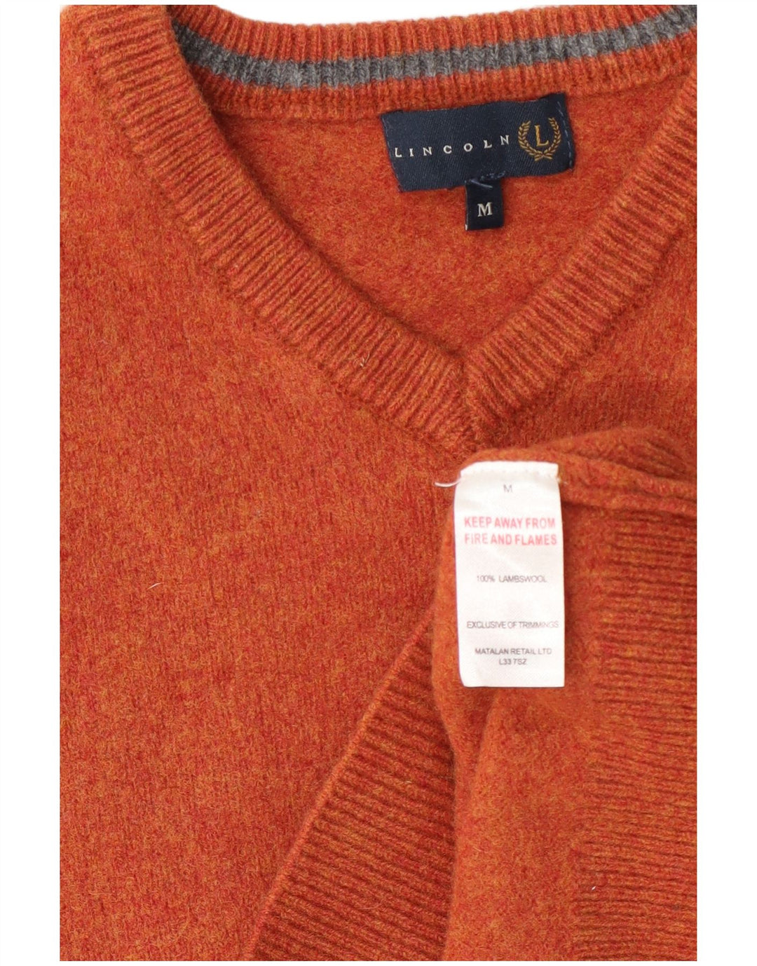 Lincoln Dame V-hals sweater UK 14 Medium Orange Uld