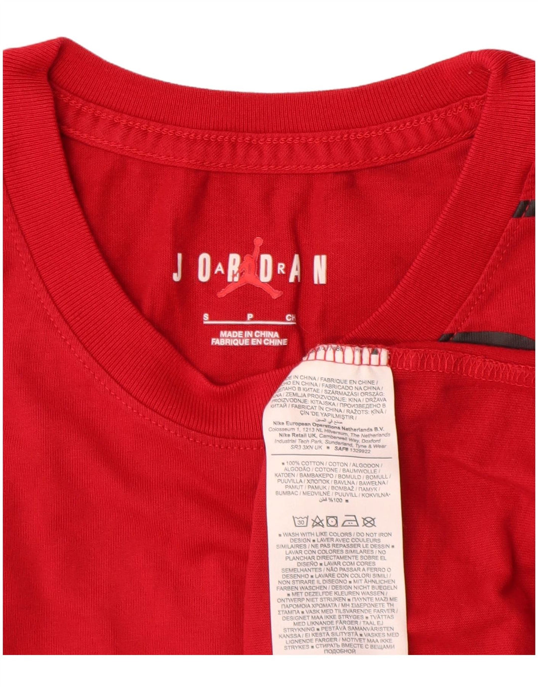 Jordan Herre grafisk T-shirt top lille rød bomuld