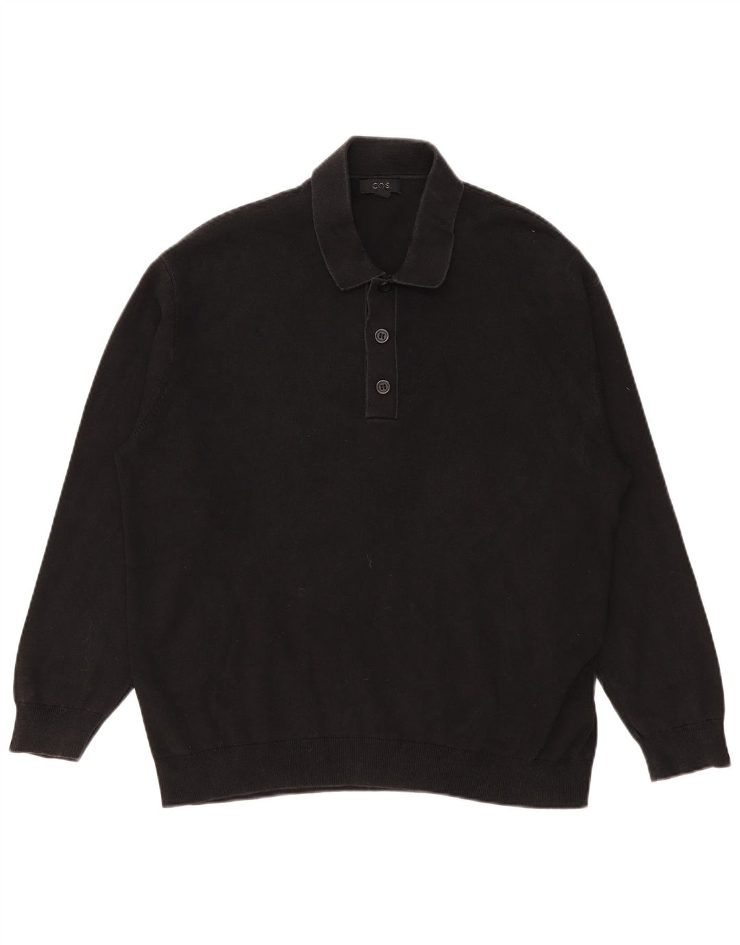 Cos Langærmet poloshirt til mænd mellem sort bomuld