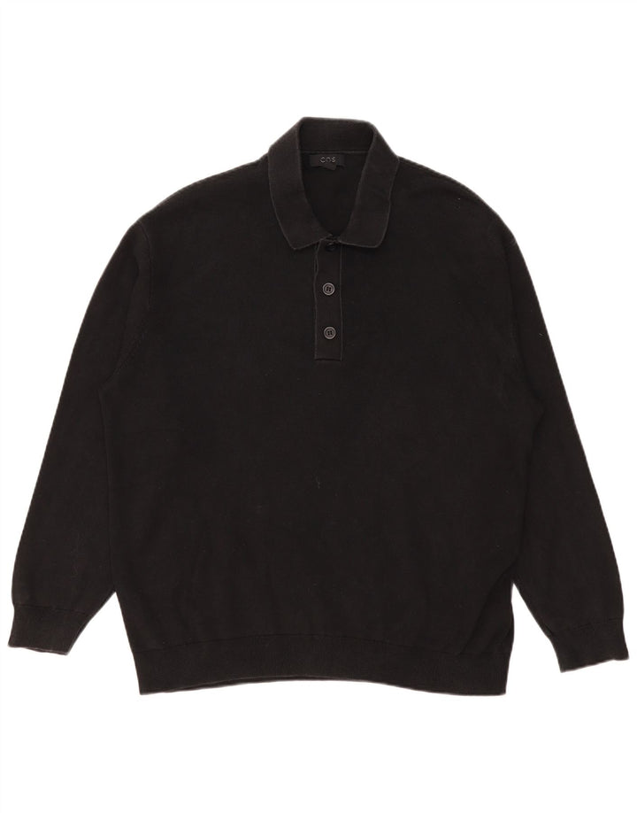 Cos Langærmet poloshirt til mænd mellem sort bomuld