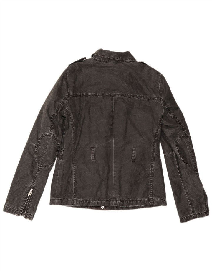 Topshop Dame Denim Jacket UK 8 Small Black Polyacrylic