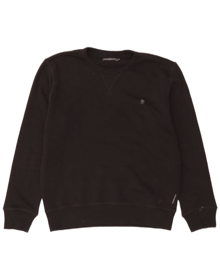 French Connection Herre Sweatshirt Jumper Stor Sort Bomuld