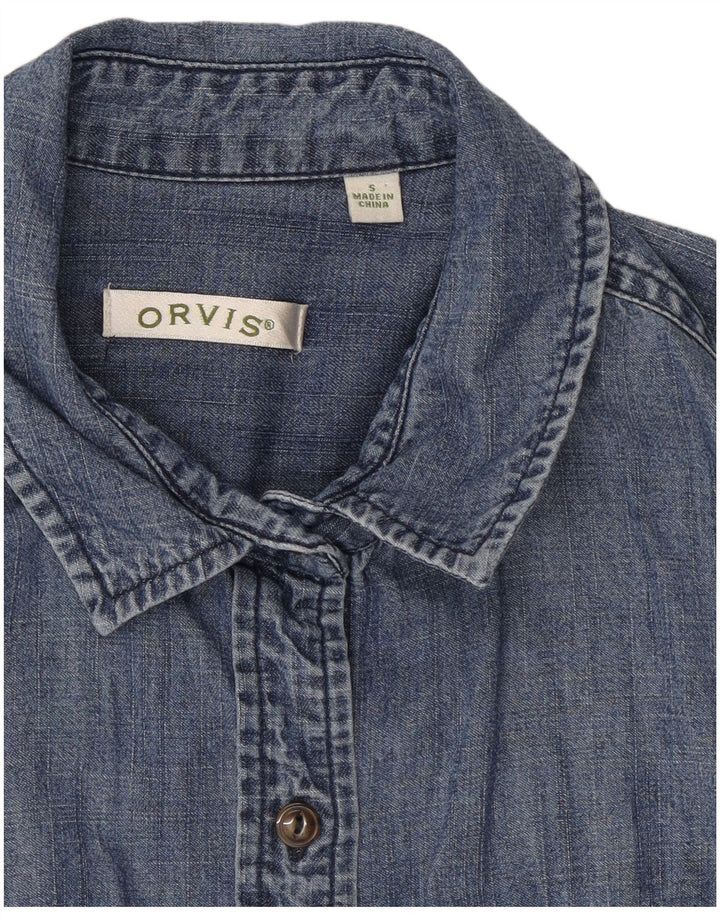 Orvis Dame Denim Shirt UK 10 Small Blue Cotton