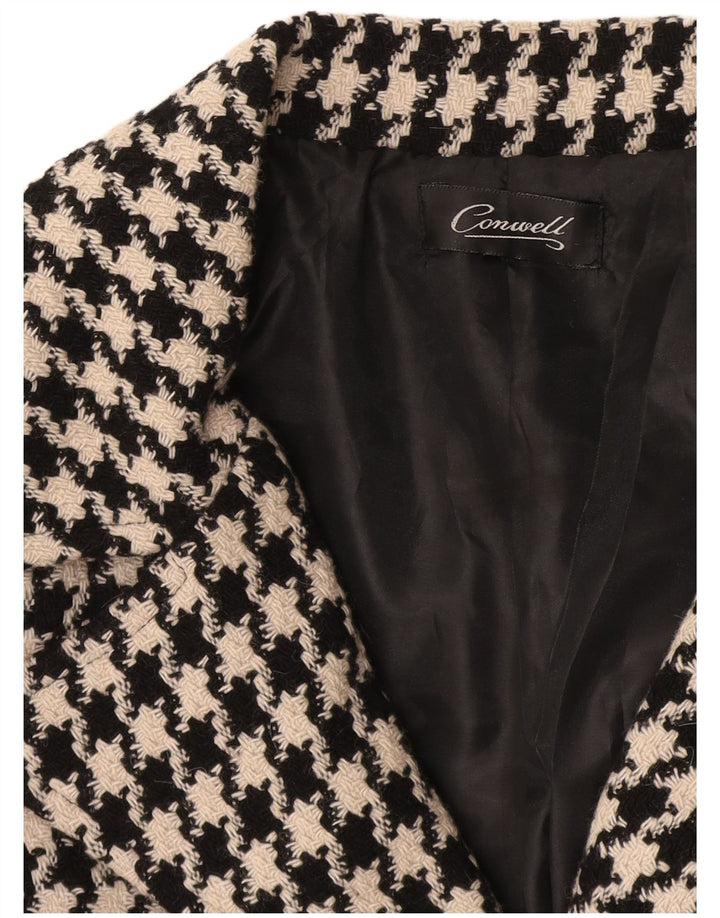 Conwell Dame 3 Button Blazer Jacket UK 8 Small Black Houndstooth