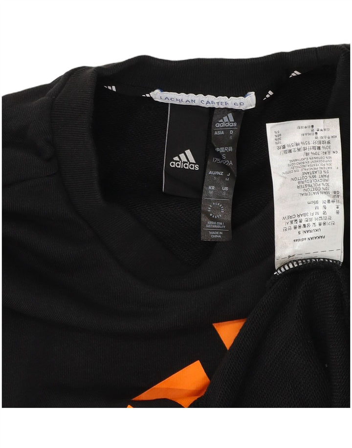Adidas grafisk sweatshirt til mænd, lille sort bomuld
