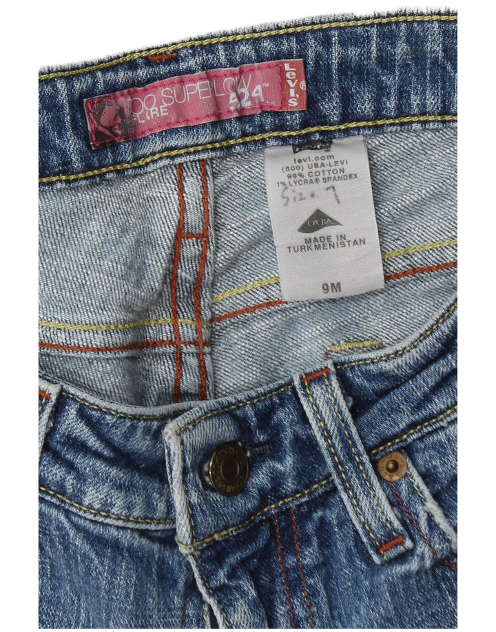 Levi's Womens 524 Super Low Flared Jeans US 9 Medium W30 L31 Blå Bomuld