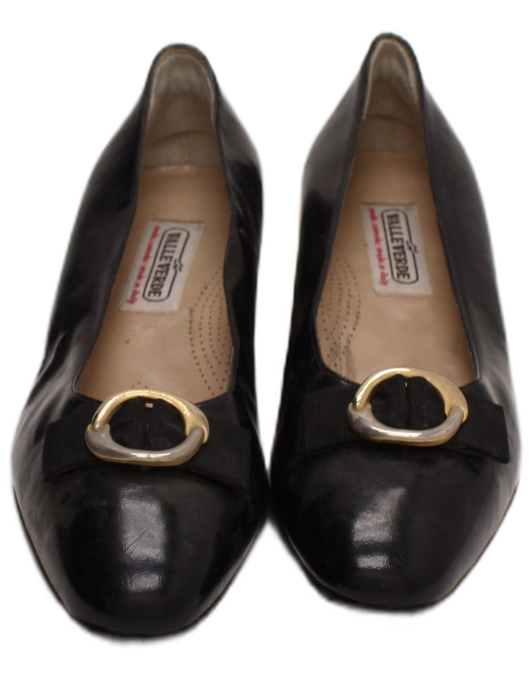 Valle Verde Dame Læder Ballet Flat UK Størrelse 6 Sort Læder