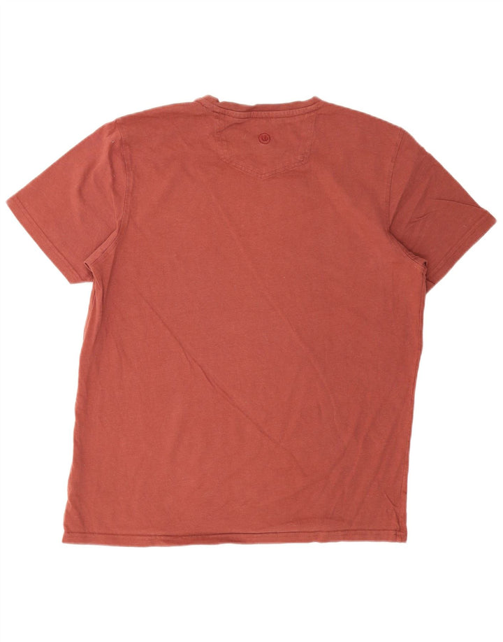 FAT FACE Herre Regular Fit Grafisk T-Shirt Top Stor Rød Bomuld