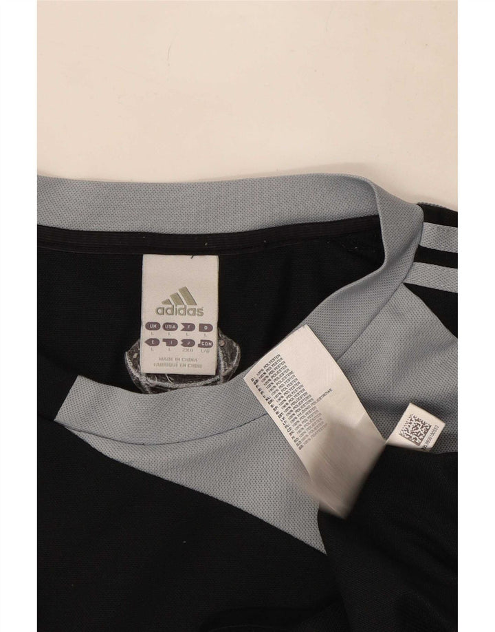 Adidas Herre Climalite T-Shirt Top Stor Sort Colourblock Polyester