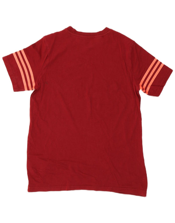 Adidas drenge almindelig grafisk T-shirt top 14-15 år Bourgogne bomuld Sport