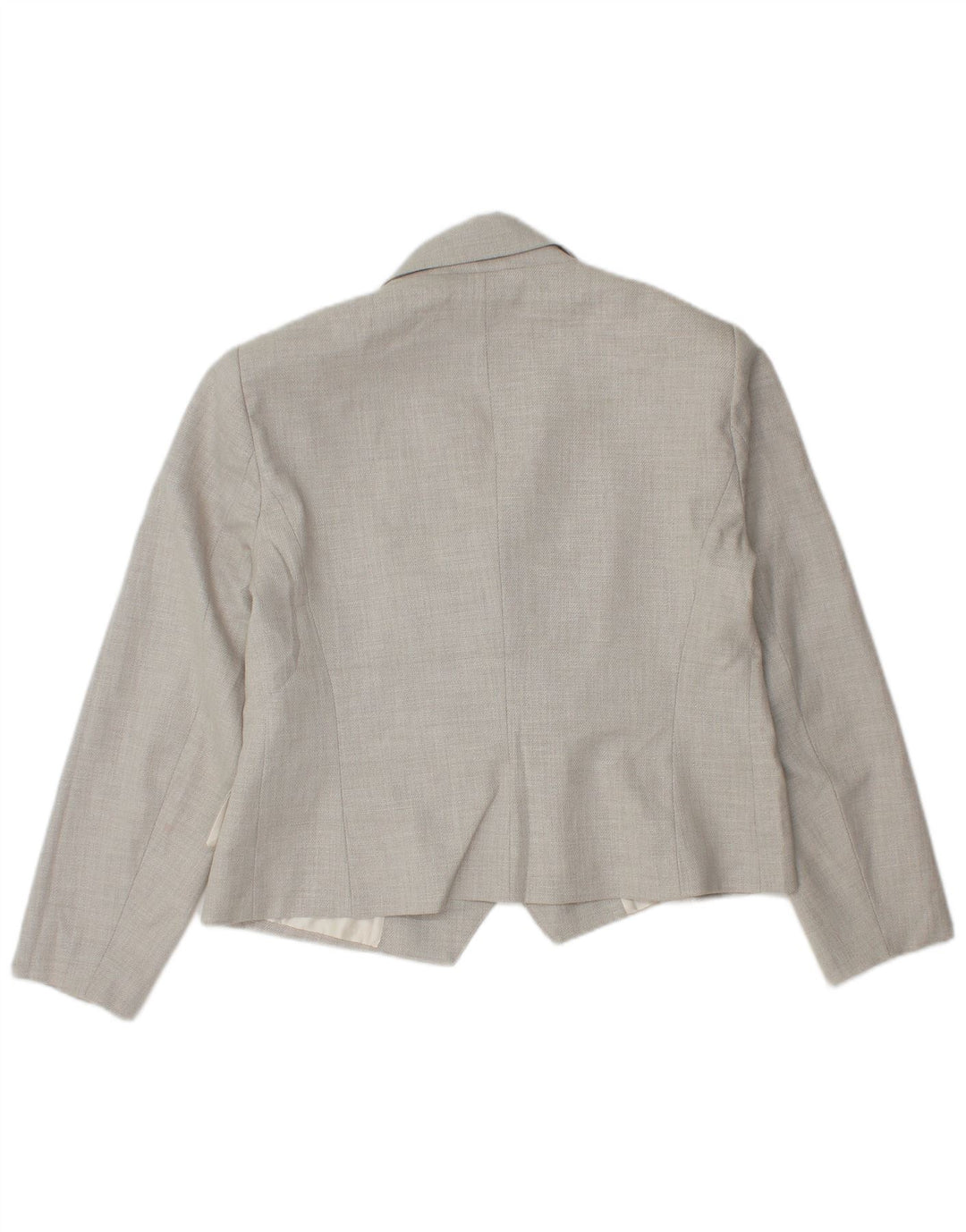 Zara Dame Crop Dobbeltradet Blazer Jacket UK 18 XL Grå Polyester