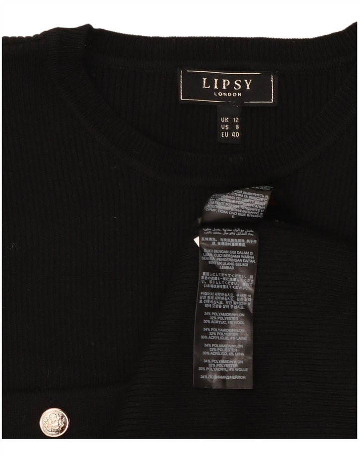 Lipsy Dame Jumper Dress UK 12 Medium Sort Polyamid