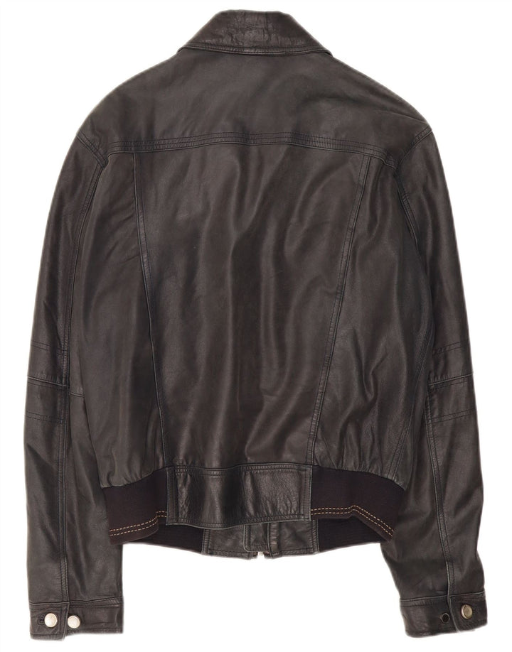 Conbipel Herre Bomber Læderjakke IT 48 Medium Sort Læder