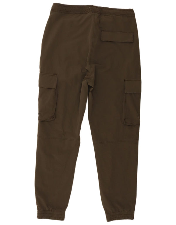 Zara Womens Mid Rise Joggers Cargo Trousers UK 14 Large W32 L27 Green