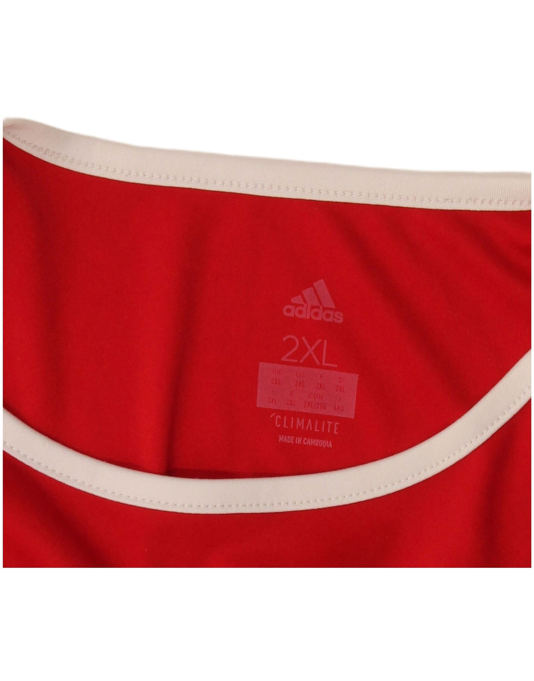 Adidas Herre Climalite T-Shirt Top 2XL Rød Colourblock