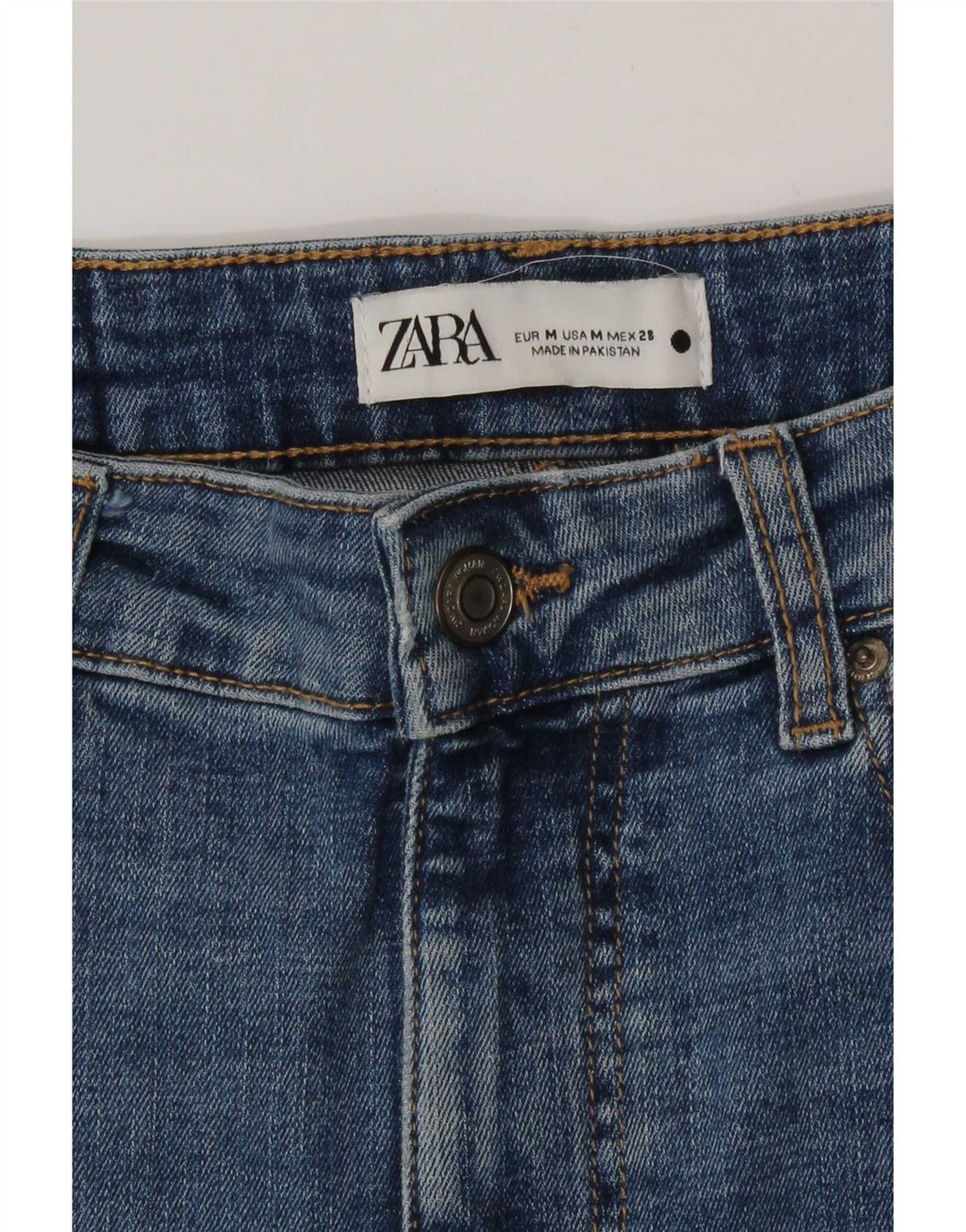 Zara Dame Maxi Højtaljet denimnederdel Medium W28 Blå