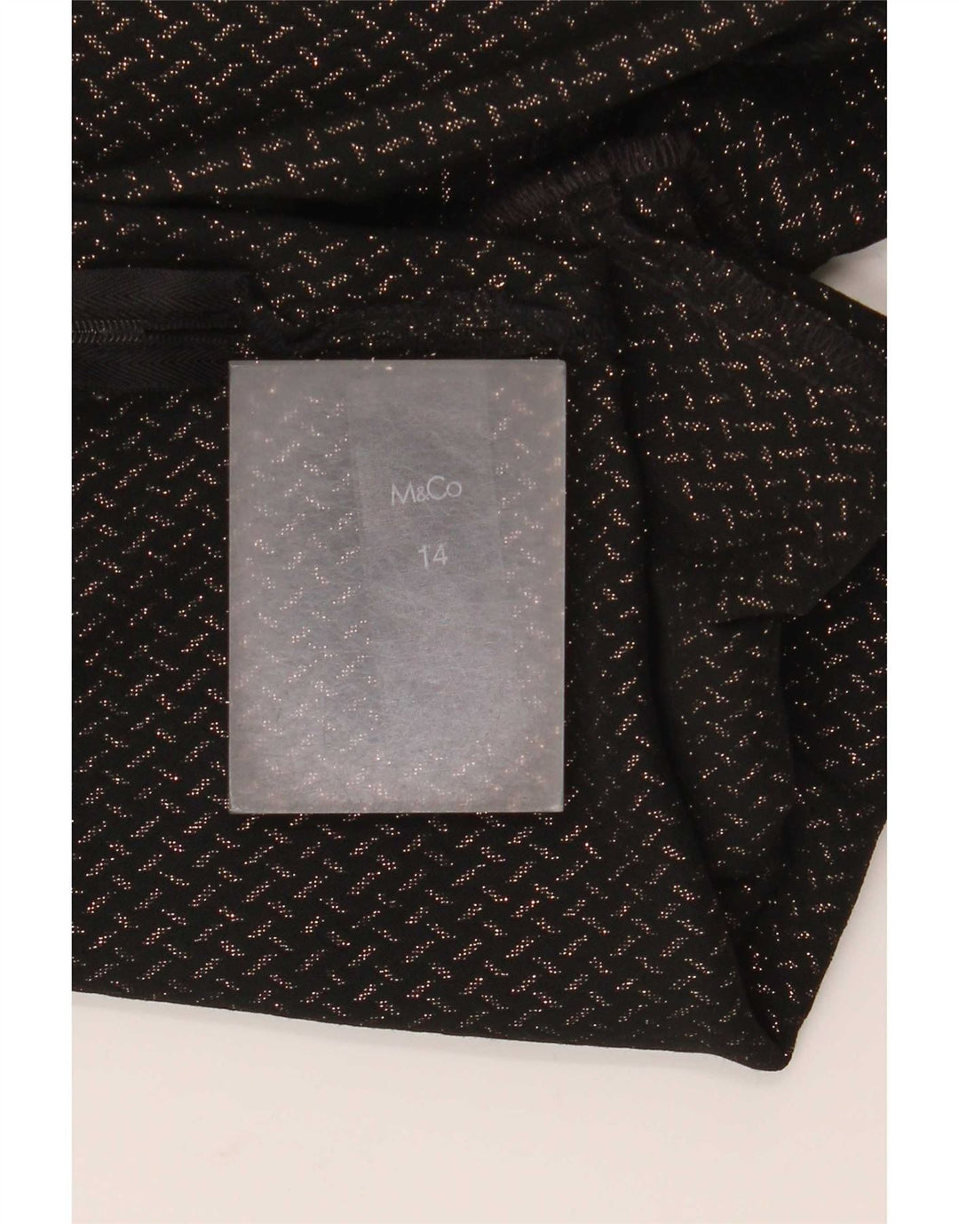 M&Co Dame Abstrakt Mønster Slim Casual Bukser UK 14 Large W35 L29 Sort