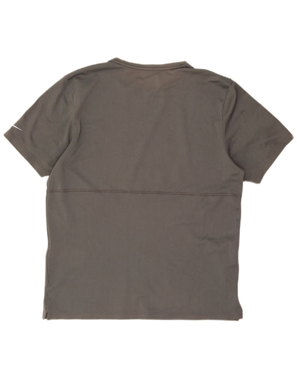 Nike Mens Dri Fit Graphic T-Shirt Top Medium Grey Polyester