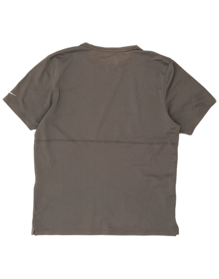 Nike Herre Dri Fit grafisk T-shirt top mellemgrå polyester