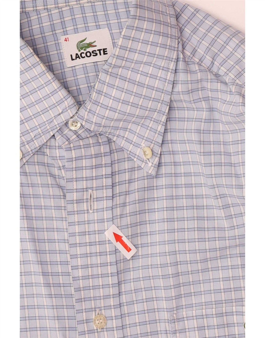 Lacoste Herreskjorte str. 41 Large Blue Plaid Bomuld