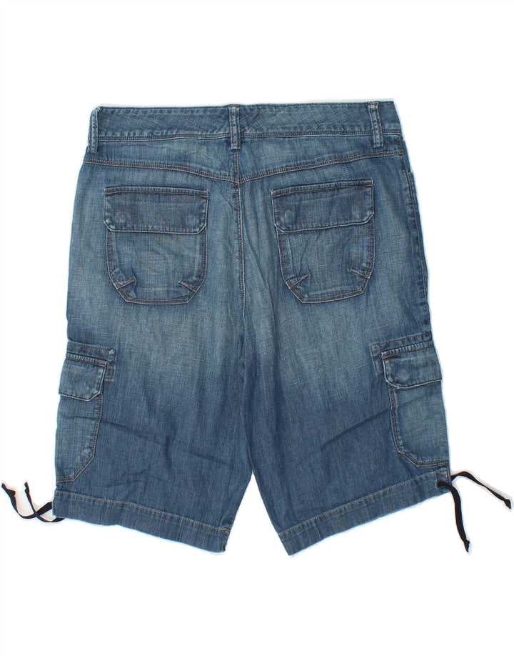 EDDIE BAUER Womens Denim Cargo Shorts US 10 Large W34 Blue Cotton Vintage Eddie Bauer and Second-Hand Eddie Bauer from Messina Hembry 
