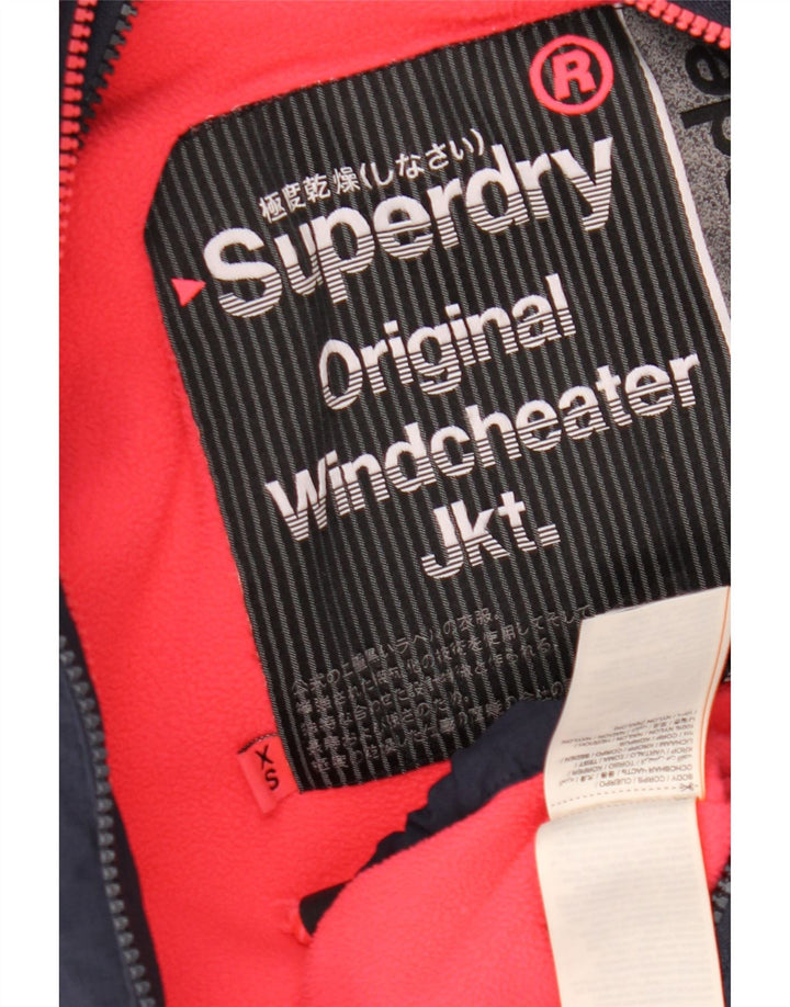 Superdry Windcheater vindjakke med hætte til kvinder UK 6 XS Marineblå