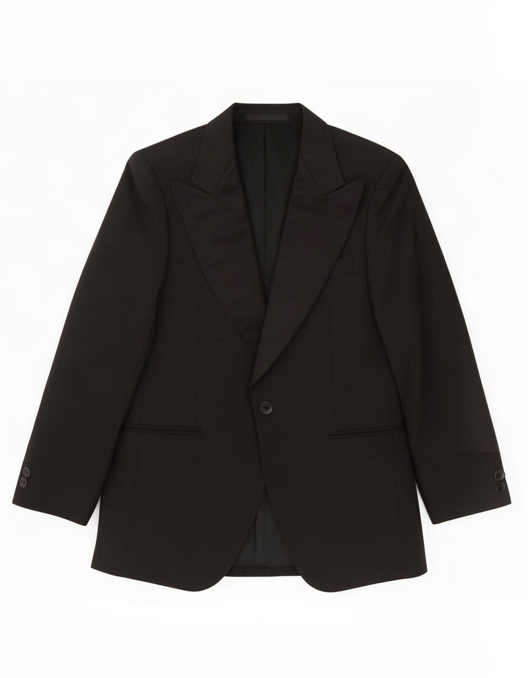 Junge Mode Herre 1 Knap Blazer Jakke IT 50 Stor Sort Polyester