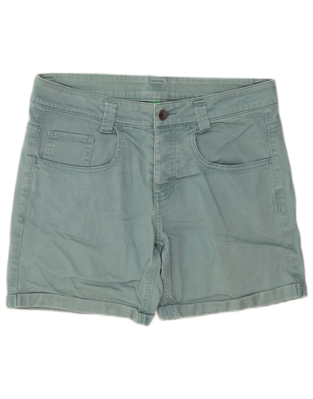 BENETTON Dame denim Shorts W32 Large Grøn