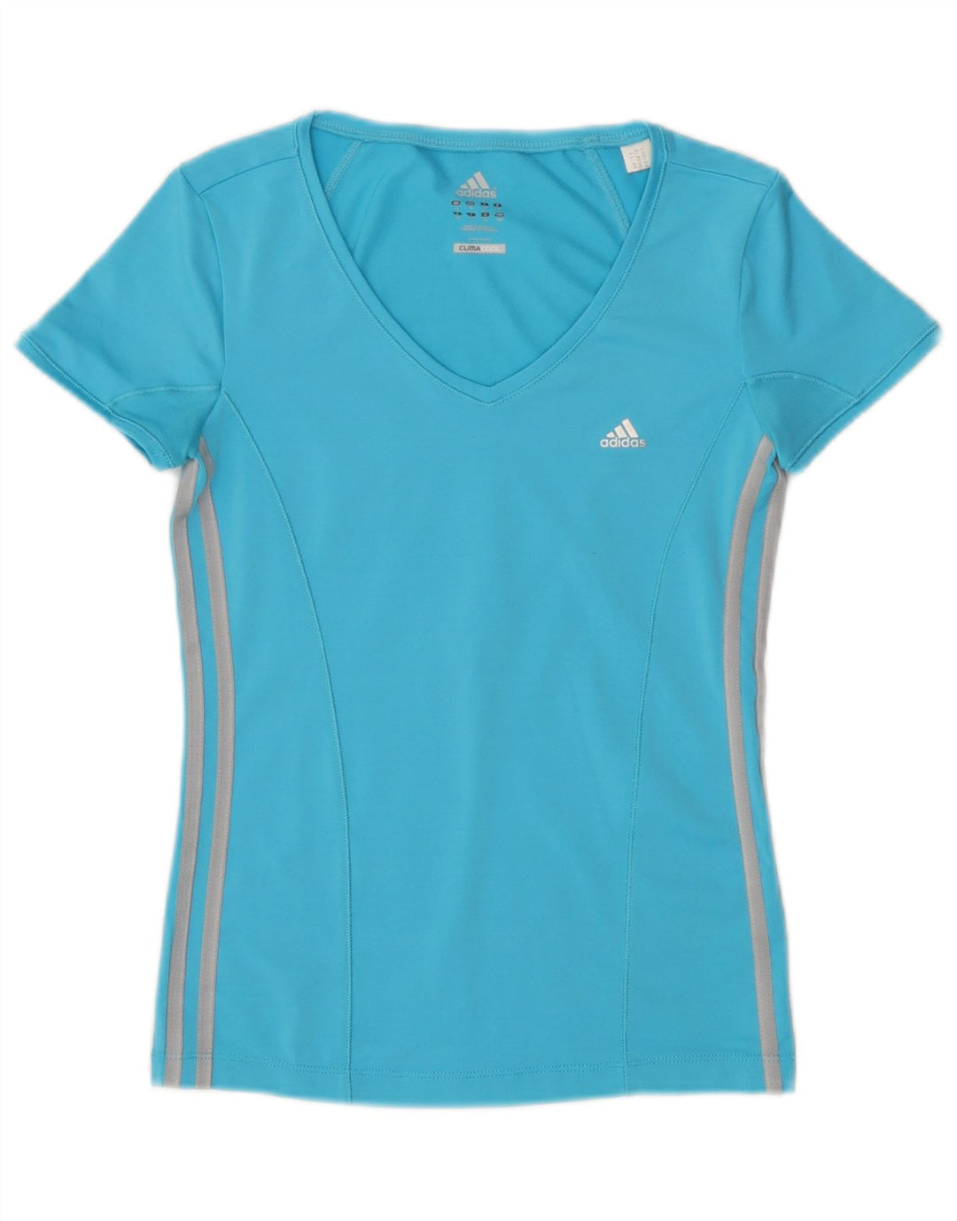 Adidas Dame Climacool T-Shirt Top UK 10 Small Blue Polyester