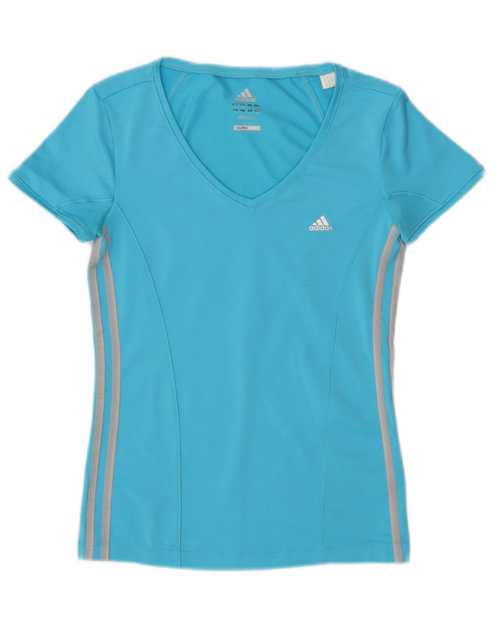 Adidas Dame Climacool T-Shirt Top UK 10 Small Blue Polyester